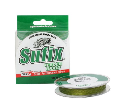 Леска плетеная SUFIX Feeder braid зеленая 100м