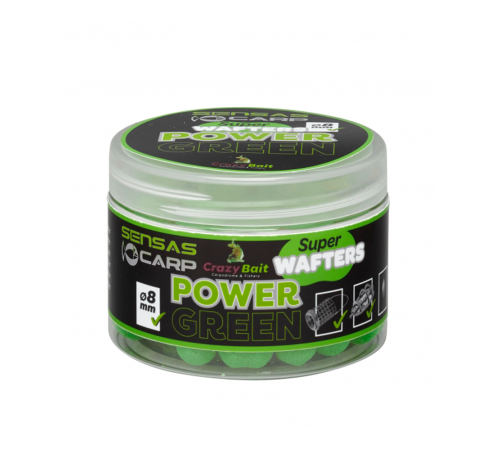 Вафтерсы Sensas Crazy Baits Super Wafters Power Green 8mm