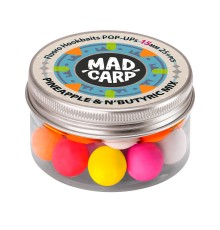 Плавающие бойлы Mad Carp Baits Fluoro POP-UP Piuneapple & N'butyric Color Mix 15mm