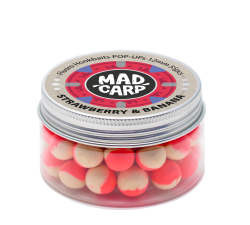 Плавающие бойлы Mad Carp Baits Fluoro POP-UP Strawberry & Banana 12mm