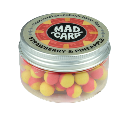 Плавающие бойлы Mad Carp Baits Fluoro POP-UP Strawberry & Pineapple