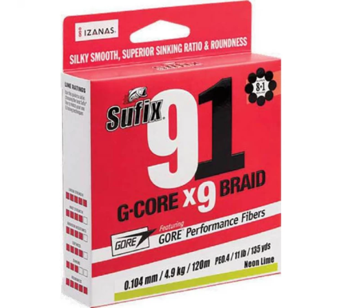 Леска плетеная SUFIX 91 BRAID Green 0.285mm