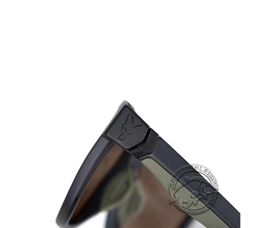 Поляризационные солнцезащитные зелено-черные очки Fox Collection Green Black Shades - Brown Lens