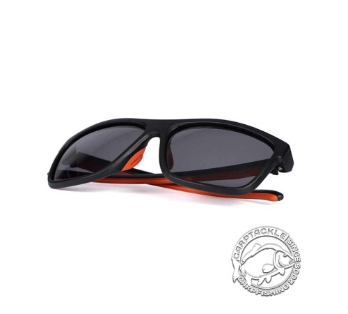 Поляризационные солнцезащитные черно-оранжевые очки Fox Collection Black Orange Shades - Grey Lens