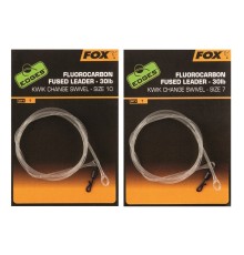 Противозакручивательс вертлюгом Fox Edges Fluorocarbon Fused Leaders 30lb Size 7/10 Kwik Change Swivel 115cm