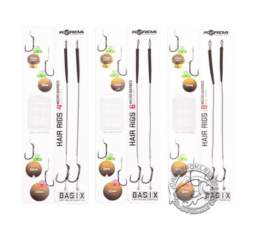 Готовый поводок KORDA Basix Hair Rigs Wide Gape