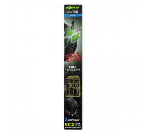 Готовый поводок Korda IQ D Rig 20lb Kurv Shank №2