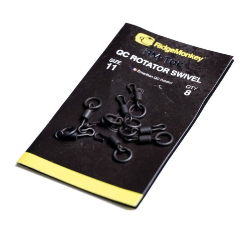 Вертлюг с кольцом и быстросъемом RidgeMonkey RM-Tec QC Rotator Swivels