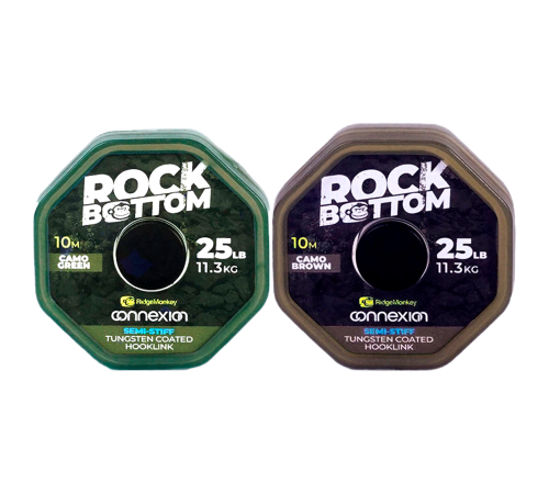 Поводковый материал с вольфрамовой оплеткой Ridge Monkey Rock Bottom Tungsten Coated Semi Stiff
