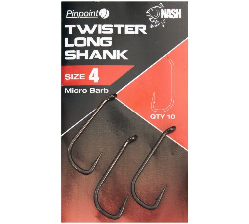 Крючки Nash Pinpoint Twister Long Shank