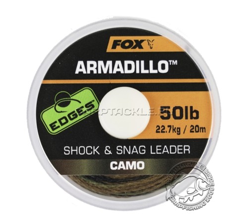 Шок лидер / поводковый материал Fox Edges Camo Armadillo Shock & Snag Leader