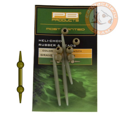 Набор для оснастки PB Products Heli-Chod Rubber & Beads 3pc