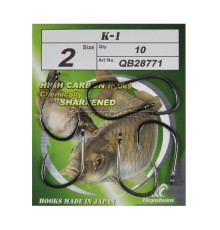 Крючки карповые черный никель размер №2 Hayabusa K-1