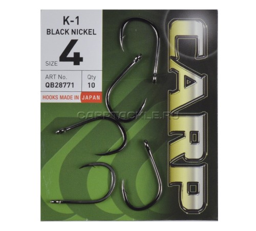 Крючки карповые черный никель Hayabusa K-1 Black Nickel
