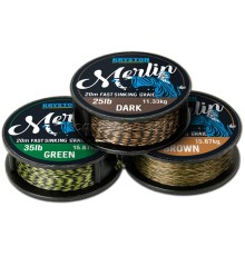 Поводковой материал Kryston Merlin Fast Sinking Braid 15lb Gravel Brown